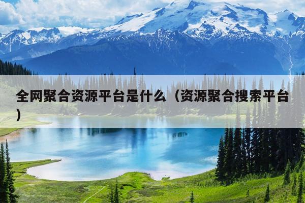 全网聚合资源平台是什么（资源聚合搜索平台）