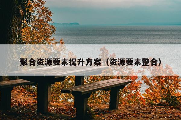 聚合资源要素提升方案(资源要素整合) 聚合资源要素提升方案(资源要素整合)