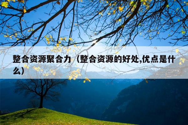 整合资源聚合力(整合资源的好处,优点是什么) 整合资源聚合力(整合资源的好处,优点是什么)