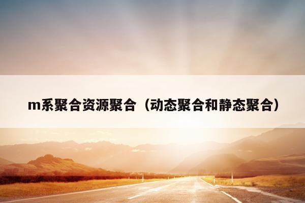 m系聚合资源聚合(动态聚合和静态聚合) m系聚合资源聚合(动态聚合和静态聚合)