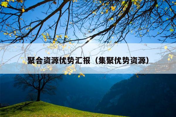 聚合资源优势汇报(集聚优势资源) 聚合资源优势汇报(集聚优势资源)