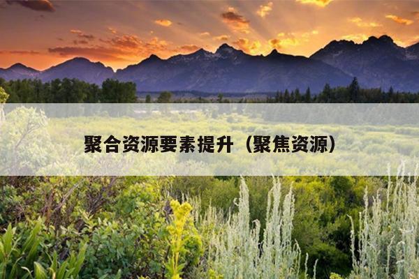 聚合资源要素提升(聚焦资源) 聚合资源要素提升(聚焦资源)