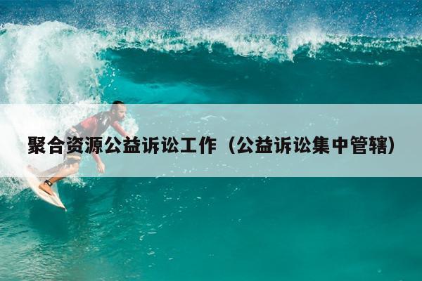 聚合资源公益诉讼工作(公益诉讼集中管辖) 聚合资源公益诉讼工作(公益诉讼集中管辖)