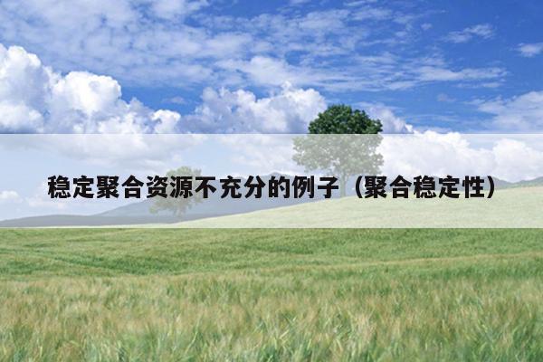 稳定聚合资源不充分的例子（聚合稳定性）