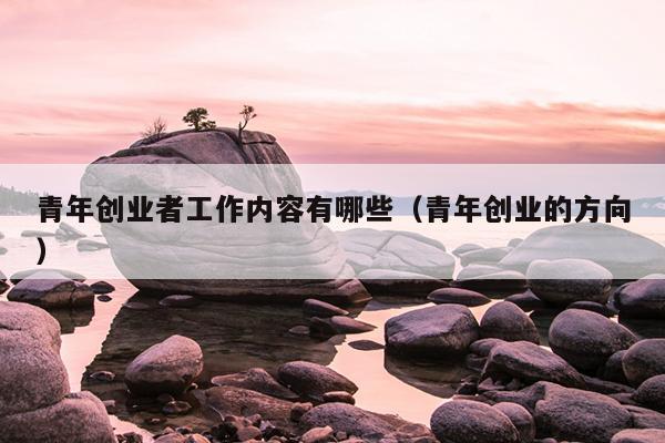 青年创业者工作内容有哪些(青年创业的方向) 青年创业者工作内容有哪些(青年创业的方向)