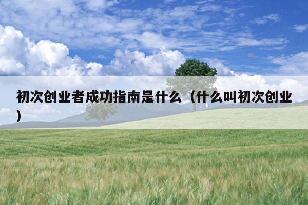 初次创业者成功指南是什么(什么叫初次创业) 初次创业者成功指南是什么(什么叫初次创业)
