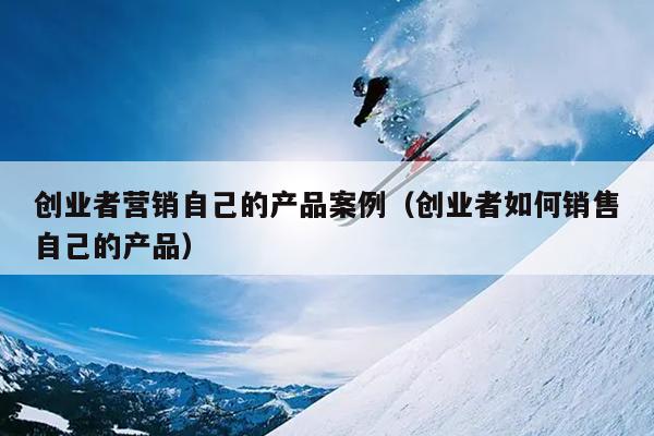 创业者营销自己的产品案例（创业者如何销售自己的产品）
