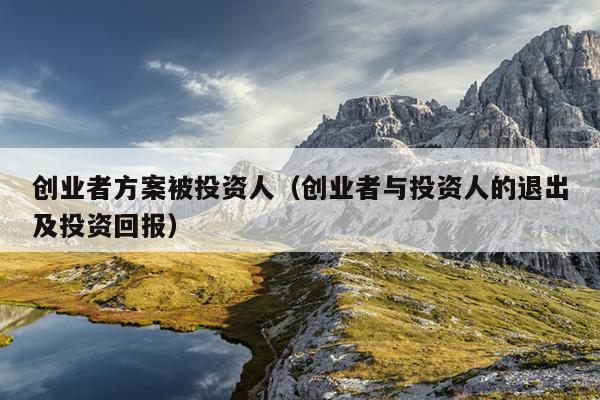 创业者方案被投资人(创业者与投资人的退出及投资回报) 创业者方案被投资人(创业者与投资人的退出及投资回报)