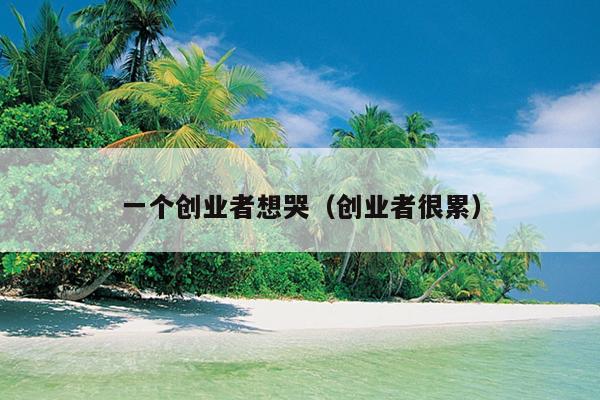 一个创业者想哭（创业者很累）