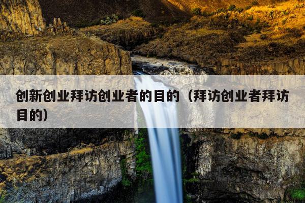 创新创业拜访创业者的目的（拜访创业者拜访目的）