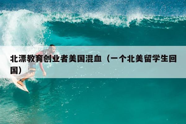 北漂教育创业者美国混血（一个北美留学生回国）