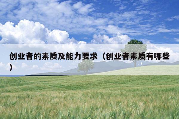 创业者的素质及能力要求(创业者素质有哪些) 创业者的素质及能力要求(创业者素质有哪些)