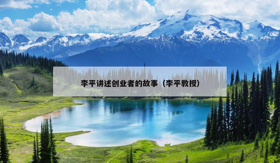 李平讲述创业者的故事（李平教授）