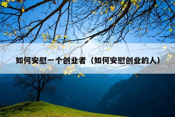 如何安慰一个创业者(如何安慰创业的人) 如何安慰一个创业者(如何安慰创业的人)
