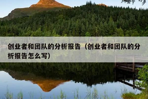 创业者和团队的分析报告(创业者和团队的分析报告怎么写) 创业者和团队的分析报告(创业者和团队的分析报告怎么写)