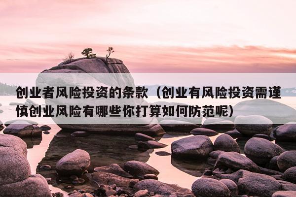 创业者风险投资的条款(创业有风险投资需谨慎创业风险有哪些你打算如何防范呢) 创业者风险投资的条款(创业有风险投资需谨慎创业风险有哪些你打算如何防范呢)