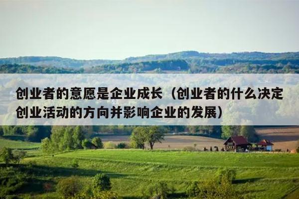 创业者的意愿是企业成长(创业者的什么决定创业活动的方向并影响企业的发展) 创业者的意愿是企业成长(创业者的什么决定创业活动的方向并影响企业的发展)