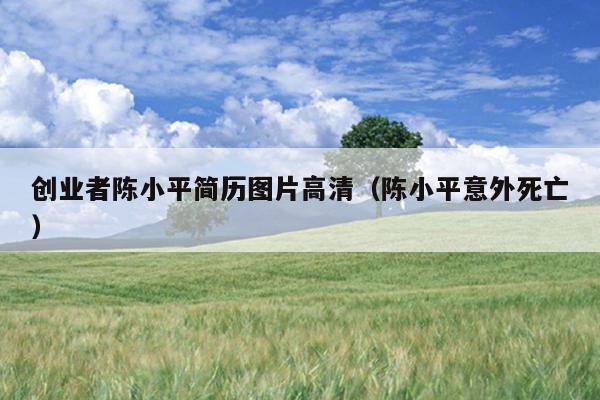 创业者陈小平简历图片高清(陈小平意外死亡) 创业者陈小平简历图片高清(陈小平意外死亡)