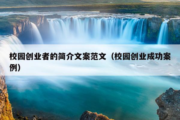 校园创业者的简介文案范文（校园创业成功案例）