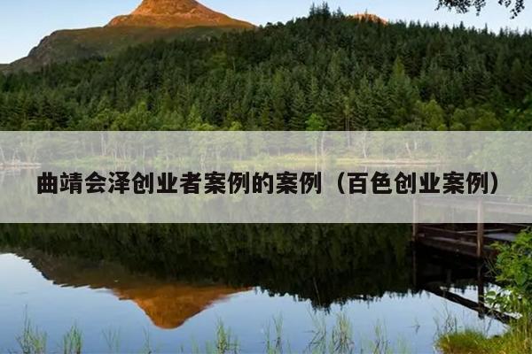 曲靖会泽创业者案例的案例(百色创业案例) 曲靖会泽创业者案例的案例(百色创业案例)