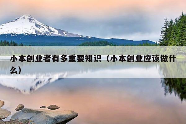 小本创业者有多重要知识（小本创业应该做什么）