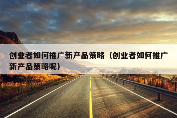 创业者如何推广新产品策略(创业者如何推广新产品策略呢) 创业者如何推广新产品策略(创业者如何推广新产品策略呢)