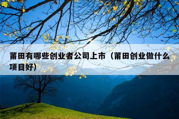 莆田有哪些创业者公司上市(莆田创业做什么项目好) 莆田有哪些创业者公司上市(莆田创业做什么项目好)