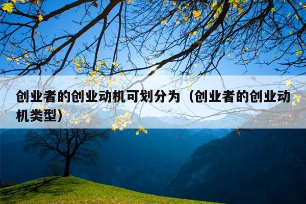 创业者的创业动机可划分为(创业者的创业动机类型) 创业者的创业动机可划分为(创业者的创业动机类型)