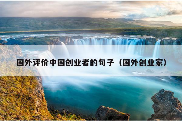 国外评价中国创业者的句子（国外创业家）