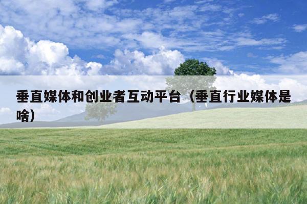 垂直媒体和创业者互动平台(垂直行业媒体是啥) 垂直媒体和创业者互动平台(垂直行业媒体是啥)
