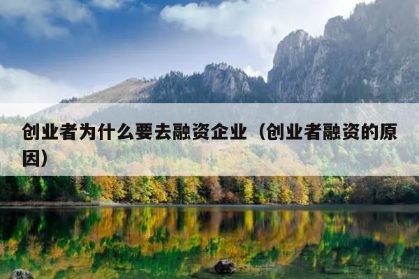 创业者为什么要去融资企业(创业者融资的原因) 创业者为什么要去融资企业(创业者融资的原因)