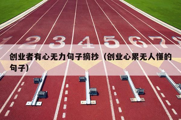 创业者有心无力句子摘抄（创业心累无人懂的句子）