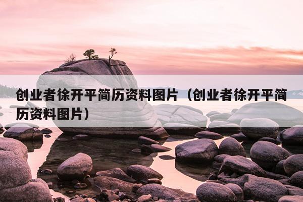 创业者徐开平简历资料图片（创业者徐开平简历资料图片）