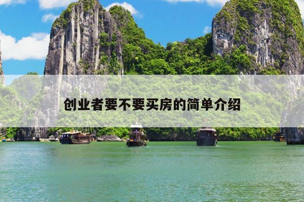创业者要不要买房的简单介绍 创业者要不要买房的简单介绍