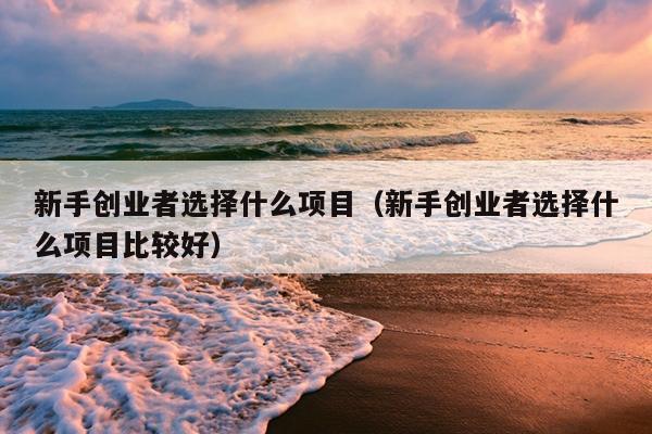 新手创业者选择什么项目(新手创业者选择什么项目比较好) 新手创业者选择什么项目(新手创业者选择什么项目比较好)