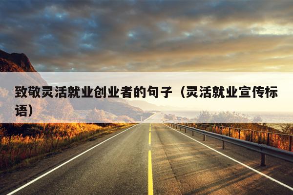 致敬灵活就业创业者的句子（灵活就业宣传标语）