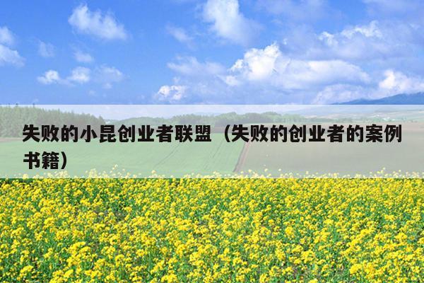 失败的小昆创业者联盟(失败的创业者的案例书籍) 失败的小昆创业者联盟(失败的创业者的案例书籍)