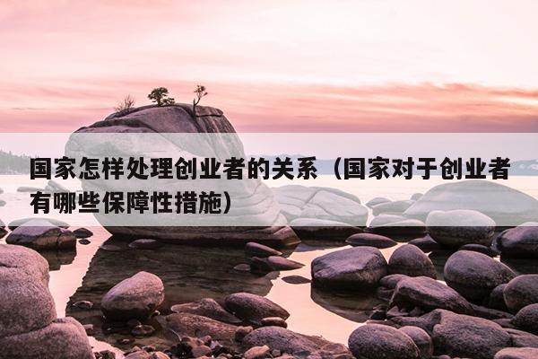 国家怎样处理创业者的关系(国家对于创业者有哪些保障性措施) 国家怎样处理创业者的关系(国家对于创业者有哪些保障性措施)