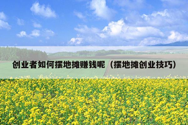 创业者如何摆地摊赚钱呢(摆地摊创业技巧) 创业者如何摆地摊赚钱呢(摆地摊创业技巧)