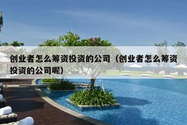 创业者怎么筹资投资的公司（创业者怎么筹资投资的公司呢）