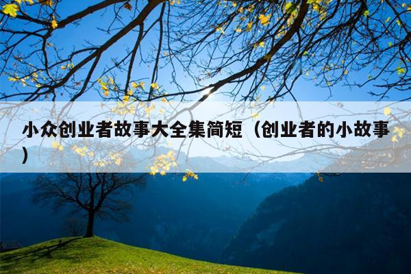小众创业者故事大全集简短(创业者的小故事) 小众创业者故事大全集简短(创业者的小故事)