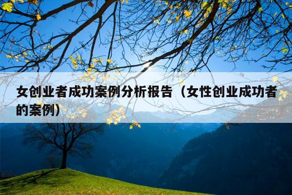 女创业者成功案例分析报告(女性创业成功者的案例) 女创业者成功案例分析报告(女性创业成功者的案例)