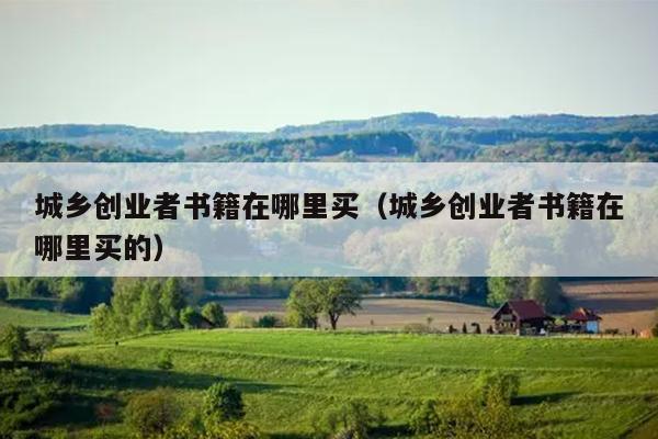 城乡创业者书籍在哪里买（城乡创业者书籍在哪里买的）