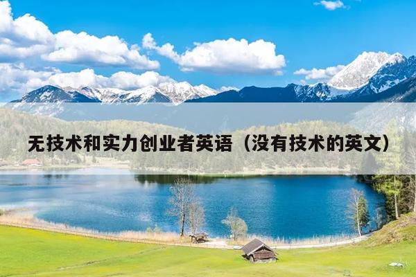 无技术和实力创业者英语(没有技术的英文) 无技术和实力创业者英语(没有技术的英文)