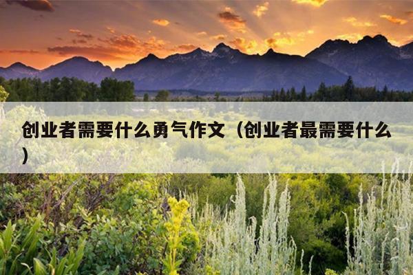 创业者需要什么勇气作文（创业者最需要什么）