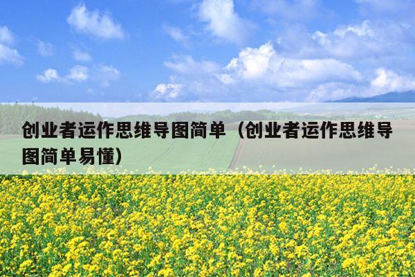 创业者运作思维导图简单(创业者运作思维导图简单易懂) 创业者运作思维导图简单(创业者运作思维导图简单易懂)