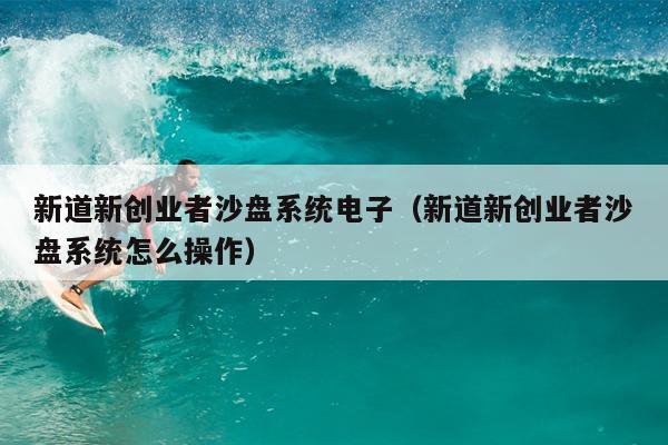 新道新创业者沙盘系统电子(新道新创业者沙盘系统怎么操作) 新道新创业者沙盘系统电子(新道新创业者沙盘系统怎么操作)