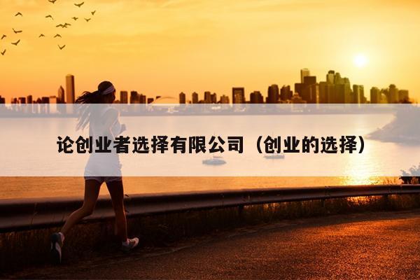 论创业者选择有限公司（创业的选择）