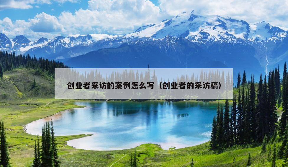 创业者采访的案例怎么写(创业者的采访稿) 创业者采访的案例怎么写(创业者的采访稿)