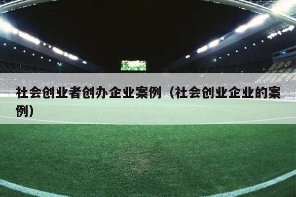 社会创业者创办企业案例(社会创业企业的案例) 社会创业者创办企业案例(社会创业企业的案例)